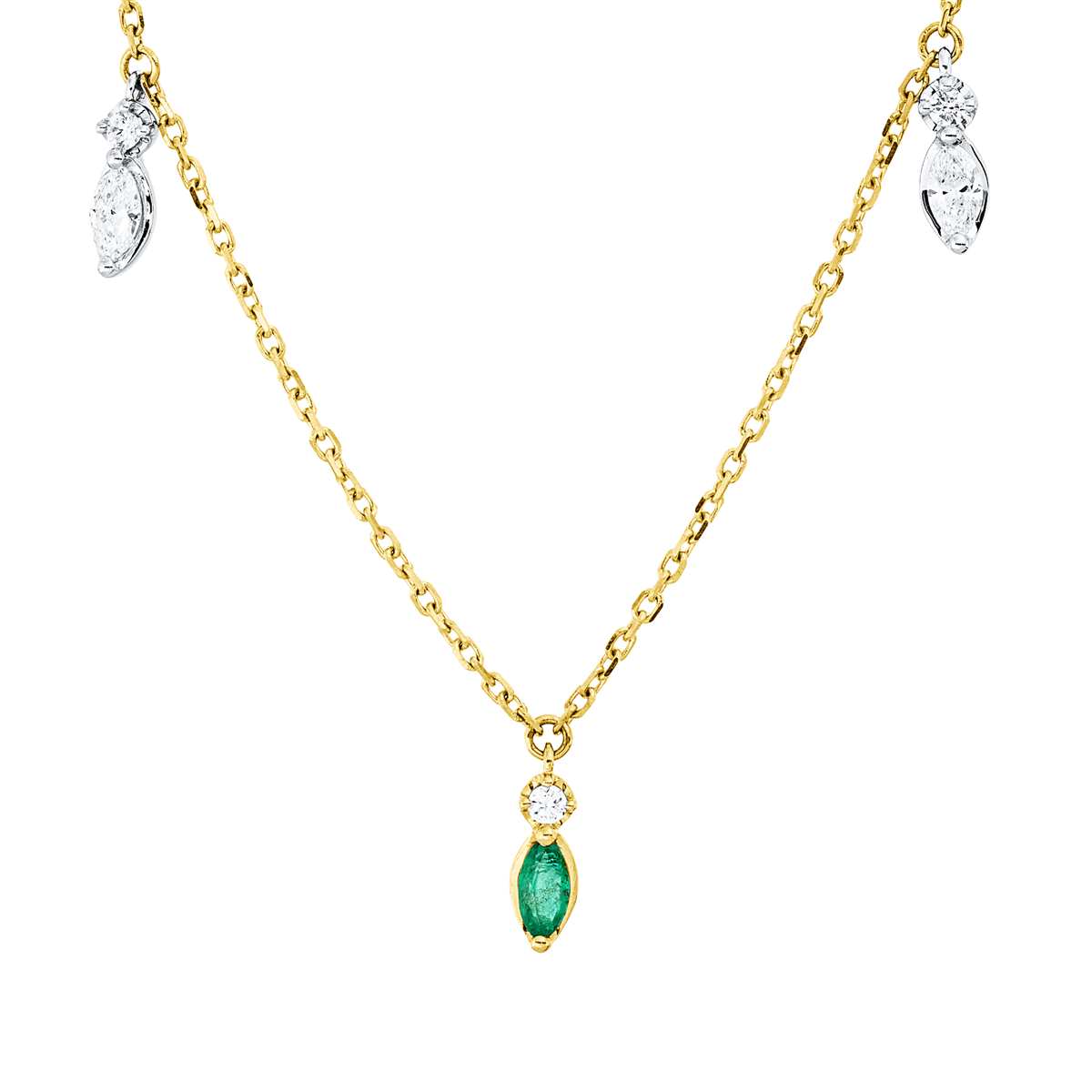 Collier 18 kt GG+WG, mit ZÖ 40 cm