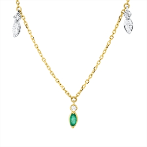 Collier 18 kt GG+WG, mit ZÖ 40 cm