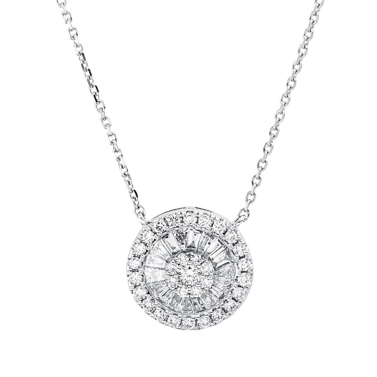 Collier 18 kt WG, mit ZÖ 40 cm