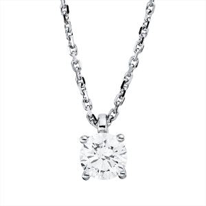 Solitaire Collier 4er-Krappe 18kt Gelbgold GIA2516948904, mit ZÖ 42 cm mit 1,00ct Diamanten