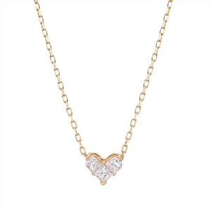 Collier 18 kt GG Herz, mit ZÖ 40 cm + 43 cm