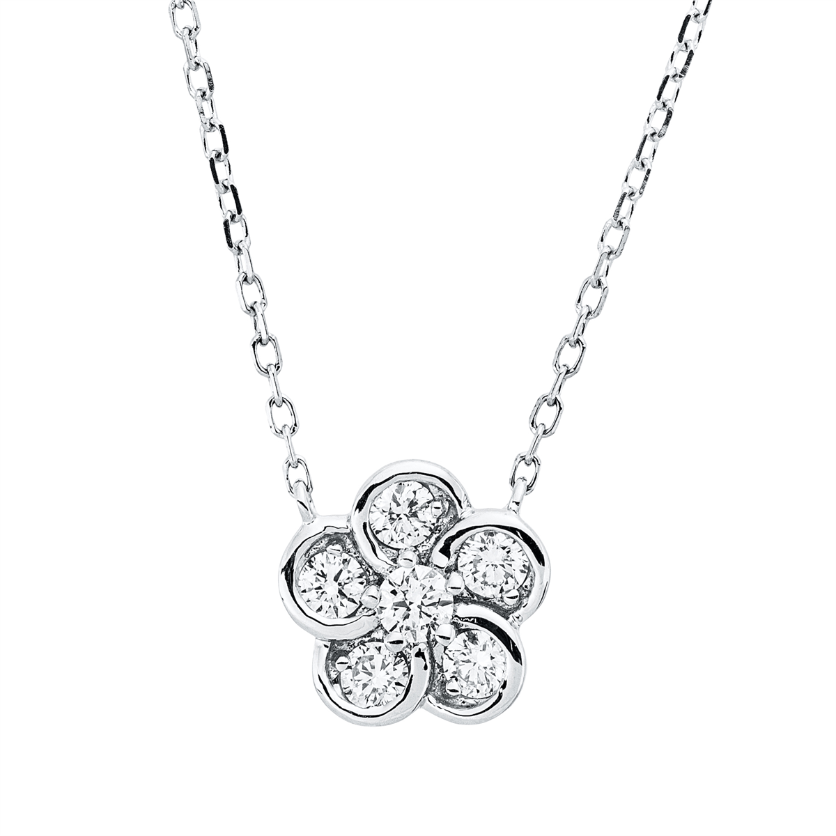 Collier 18 kt WG, mit ZÖ 40,6 cm