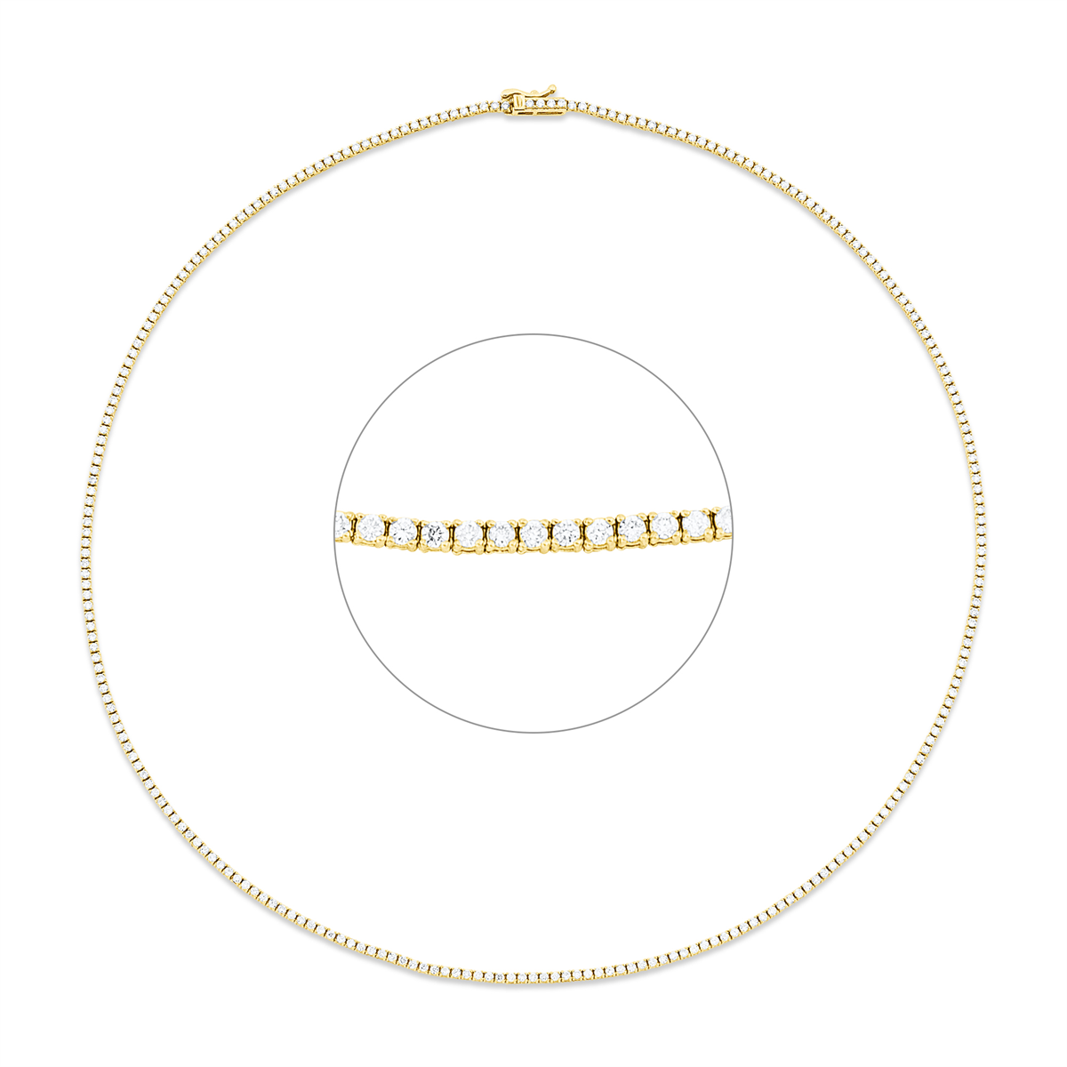 Tenniscollier 4er-Krappe 18kt Gelbgold mit 2,30ct Diamanten