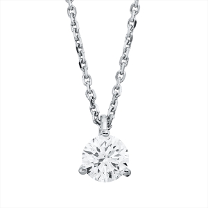 Solitaire Collier 3er-Krappe 18kt Weißgold GIA7516908462, ZÖ 42 cm mit 1,00ct Diamanten