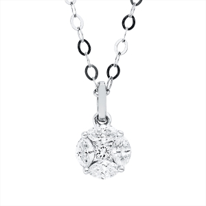 Collier 18 kt WG, mit ZÖ 46 cm + 48 cm