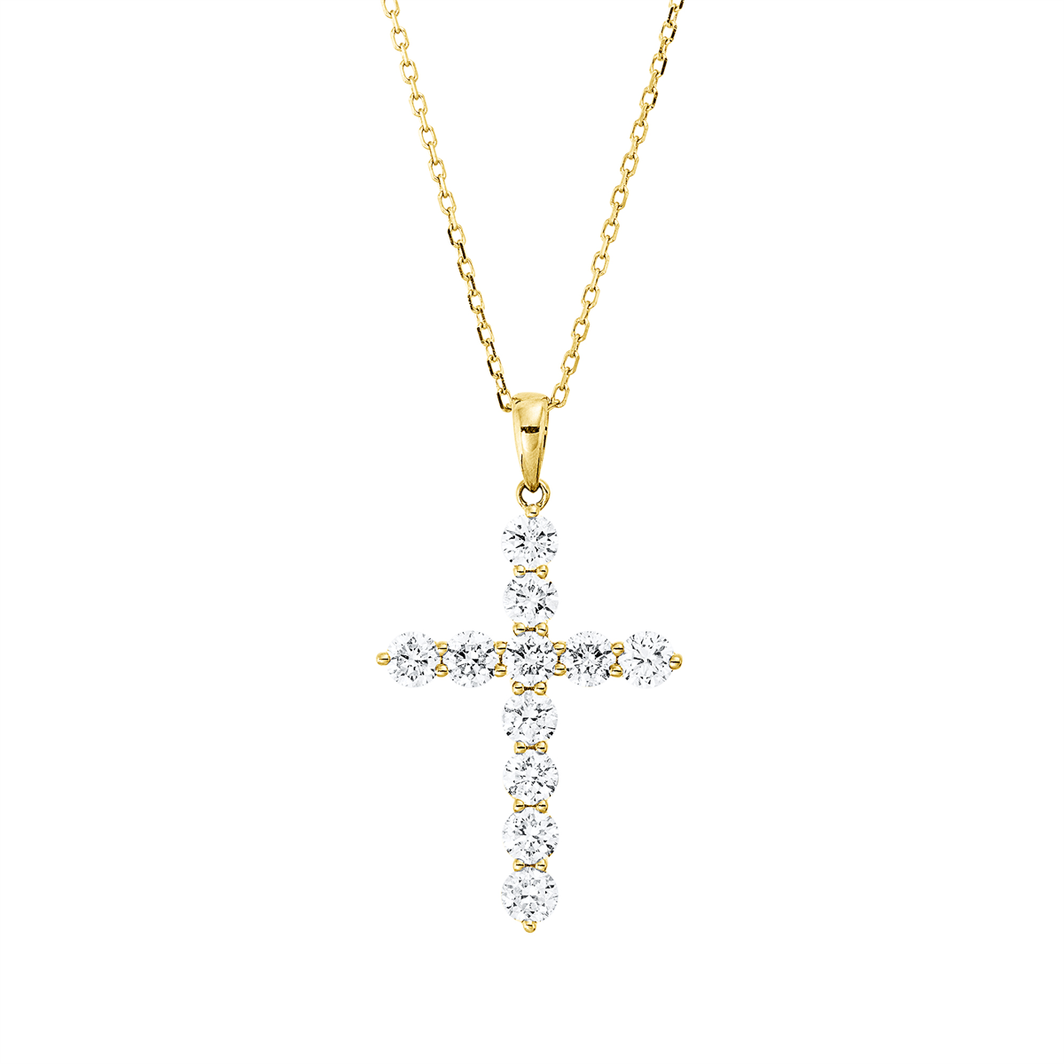Collier 18 kt GG Kreuz, mit ZÖ 46 cm
