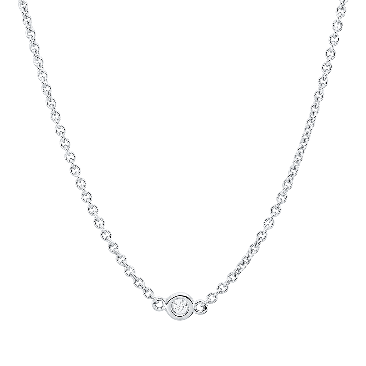 Collier Zarge 18 kt WG, mit ZÖ 40 cm + 42,5 cm