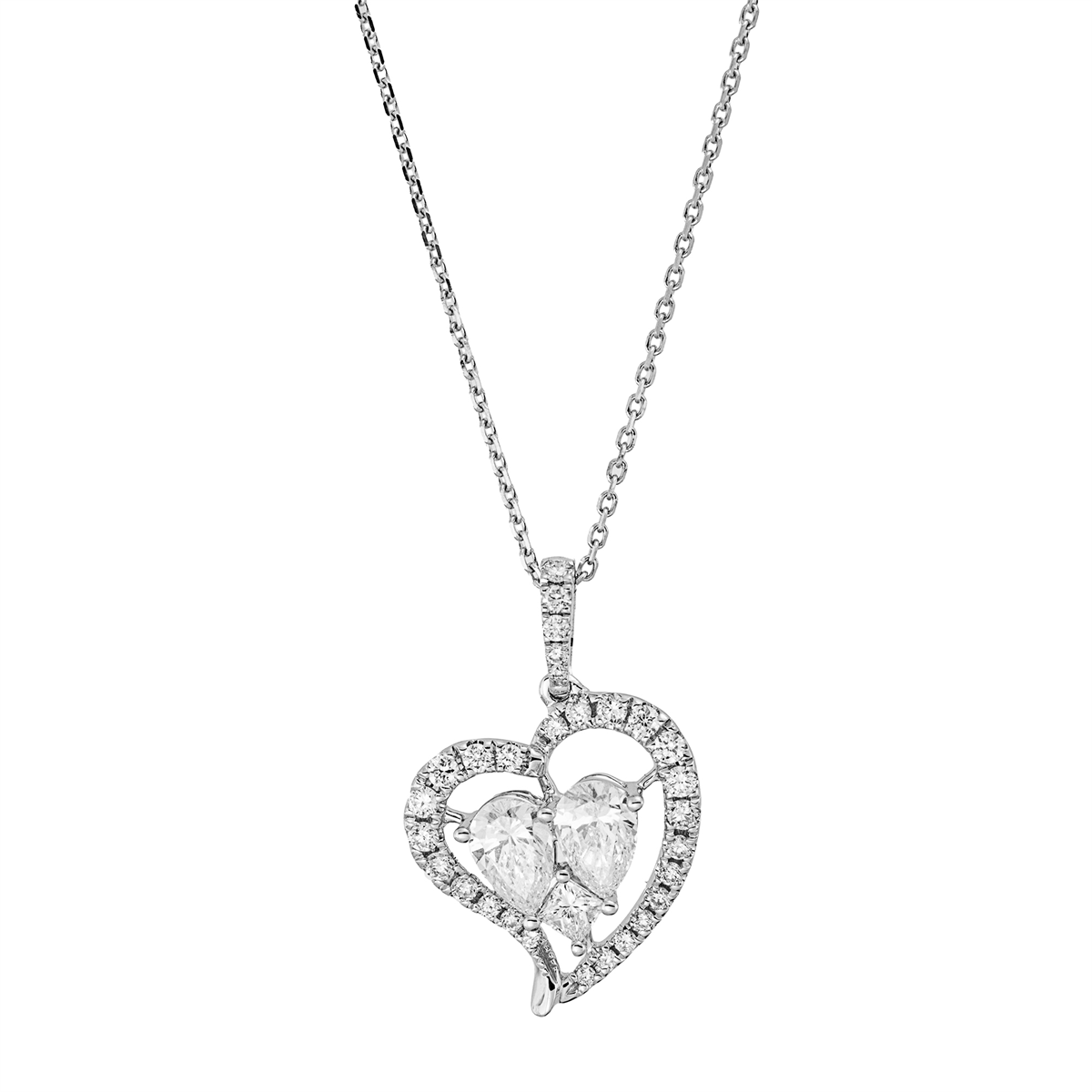 Collier 18 kt WG, mit ZÖ 40 cm