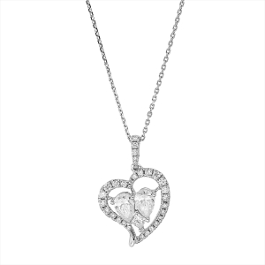 Collier 18 kt WG, mit ZÖ 40 cm