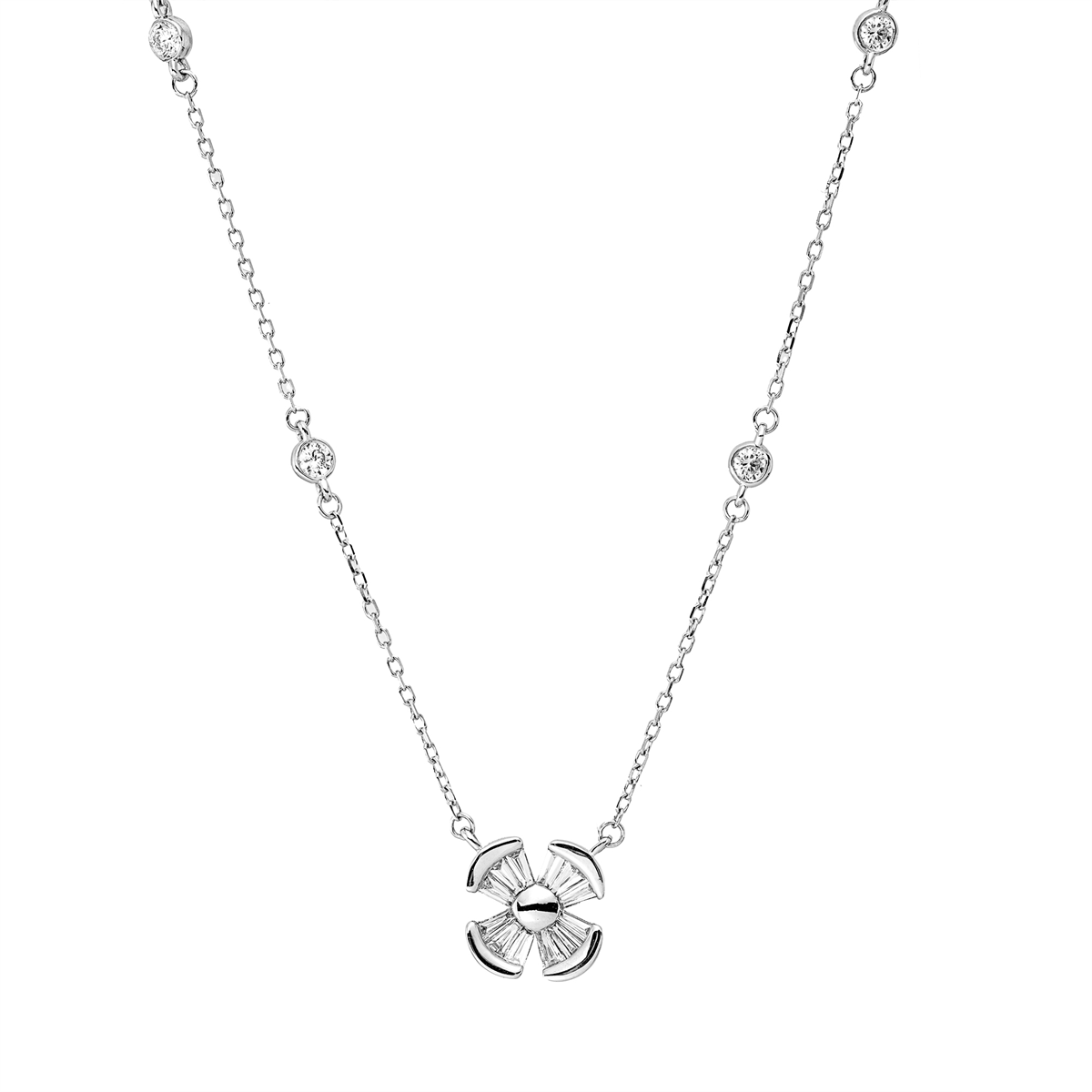 Collier 18 kt WG, mit ZÖ 40 cm