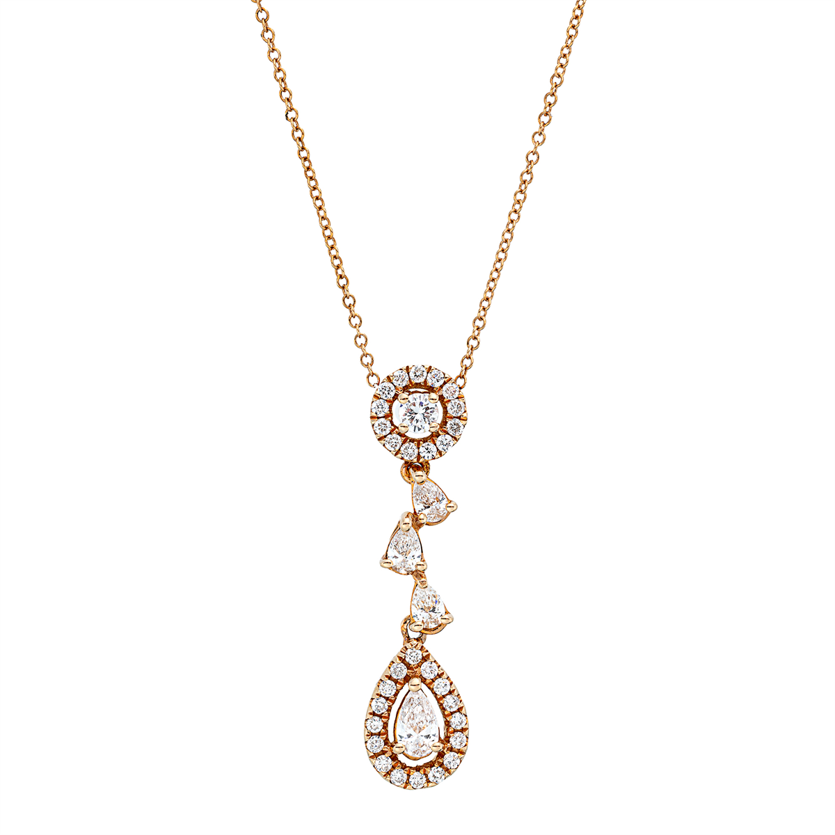 Collier 18 kt RG, mit ZÖ 40 cm