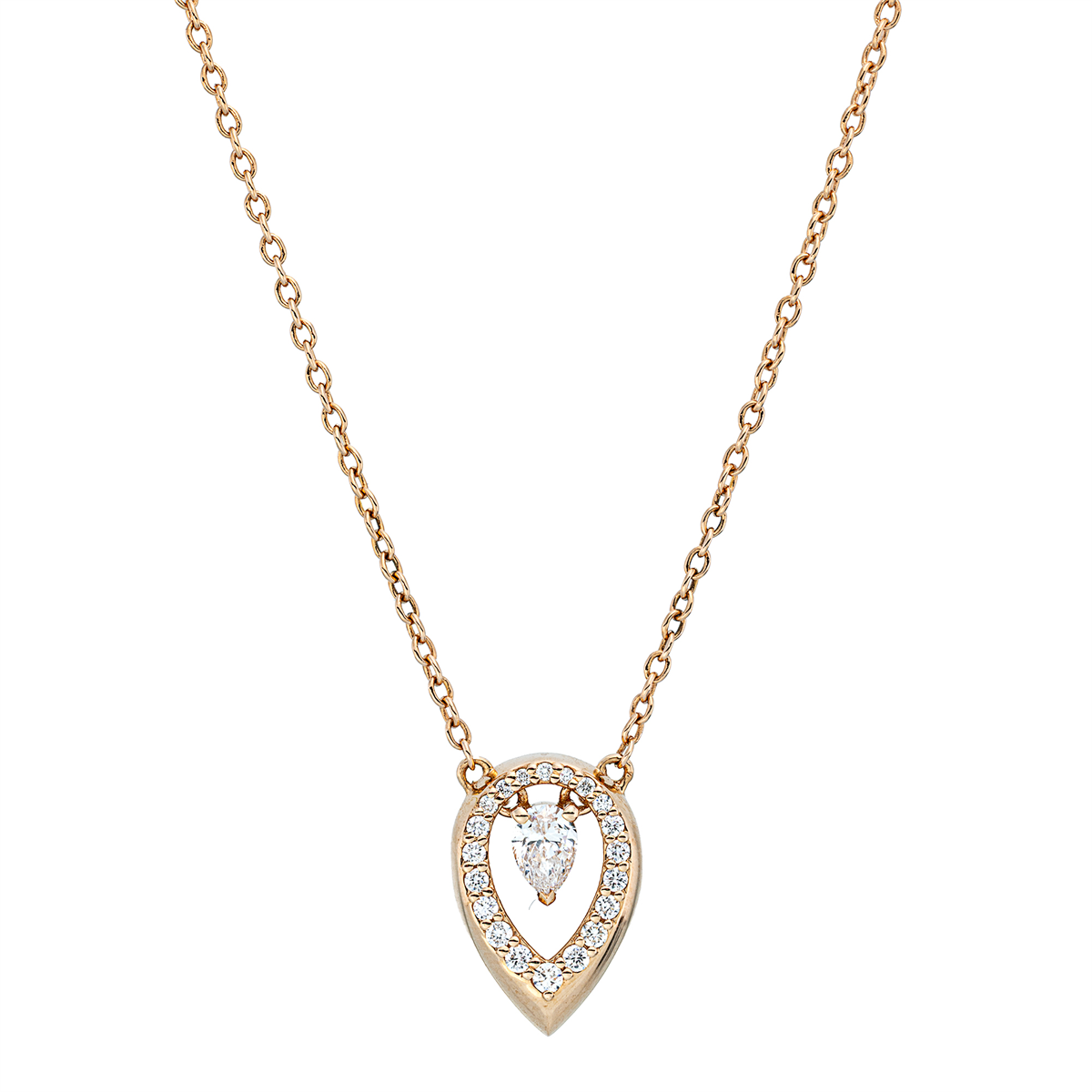 Collier 18 kt RG, mit ZÖ 40,6 cm