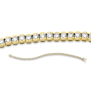 Tennisarmband Halbzarge 18kt Gelbgold / Weißgold mit 3,49ct Diamanten