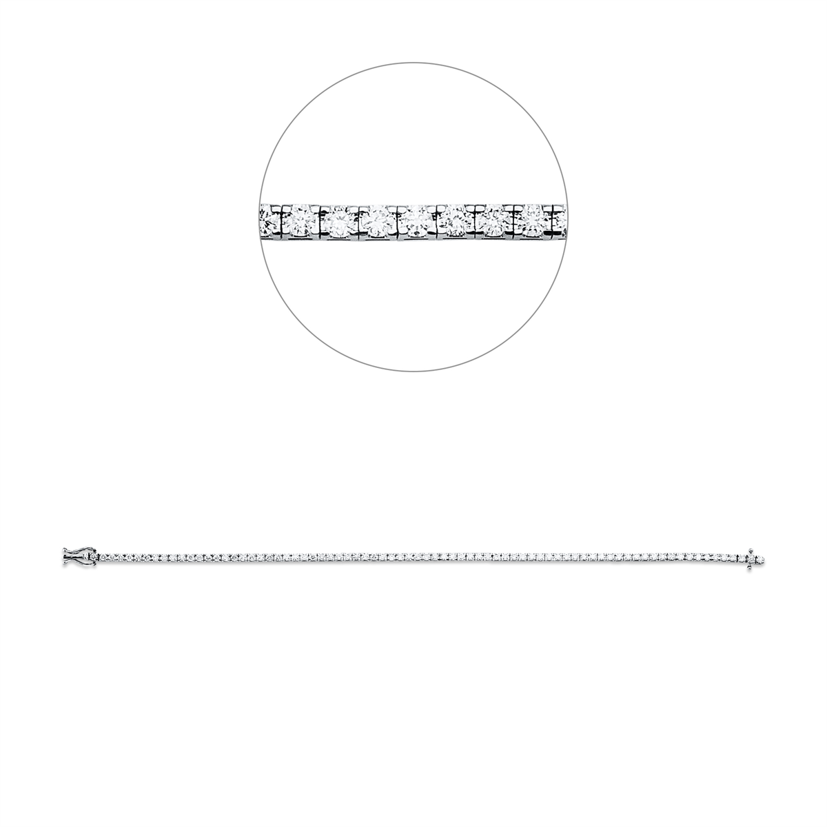 Tennisarmband 4er-Krappe 18kt Weißgold mit 2,03ct Diamanten