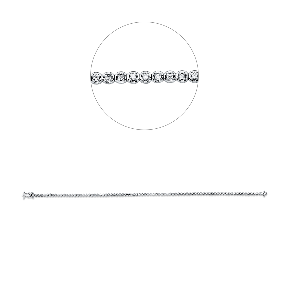 Tennisarmband  18kt Weißgold mit 0,34ct Diamanten
