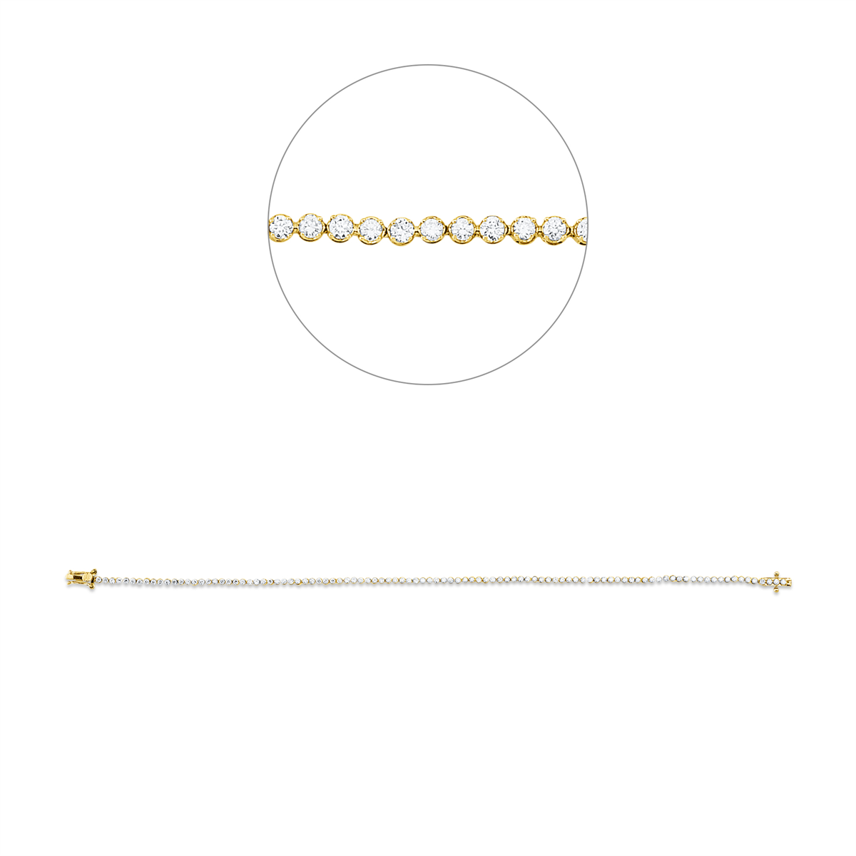 Tennisarmband  18kt Gelbgold Fassung rhodiniert mit 0,92ct Diamanten