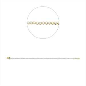 Tennisarmband  18kt Gelbgold Fassung rhodiniert mit 0,92ct Diamanten