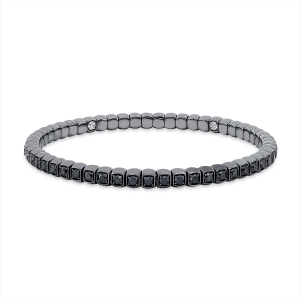 Armband Zarge 18 kt WG, Flex-Band, variabel, schw. rho