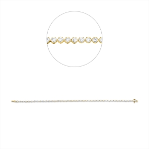 Tennisarmband  18kt Gelbgold Fassung rhodiniert mit 1,64ct Diamanten