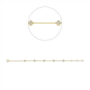 Armband 18 kt GG, mit ZÖ 15,5 cm + 16,5 cm