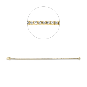 Tennisarmband 4er-Krappe 18kt Gelbgold mit 2,05ct Diamanten