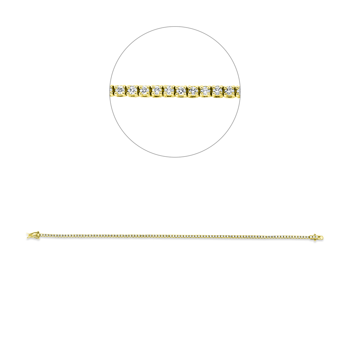 Tennisarmband  18kt Gelbgold mit 1,00ct Diamanten