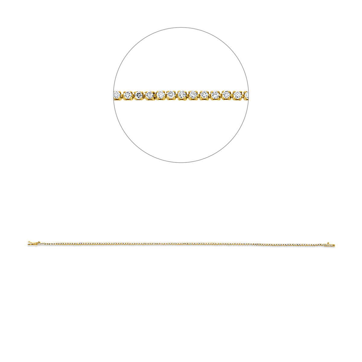 Tennisarmband  18kt Gelbgold / Weißgold mit 0,61ct Diamanten