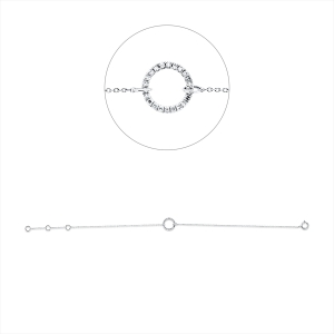 Armband 18 kt WG Kreis, mit ZÖ 15,5 cm + 16,5 cm