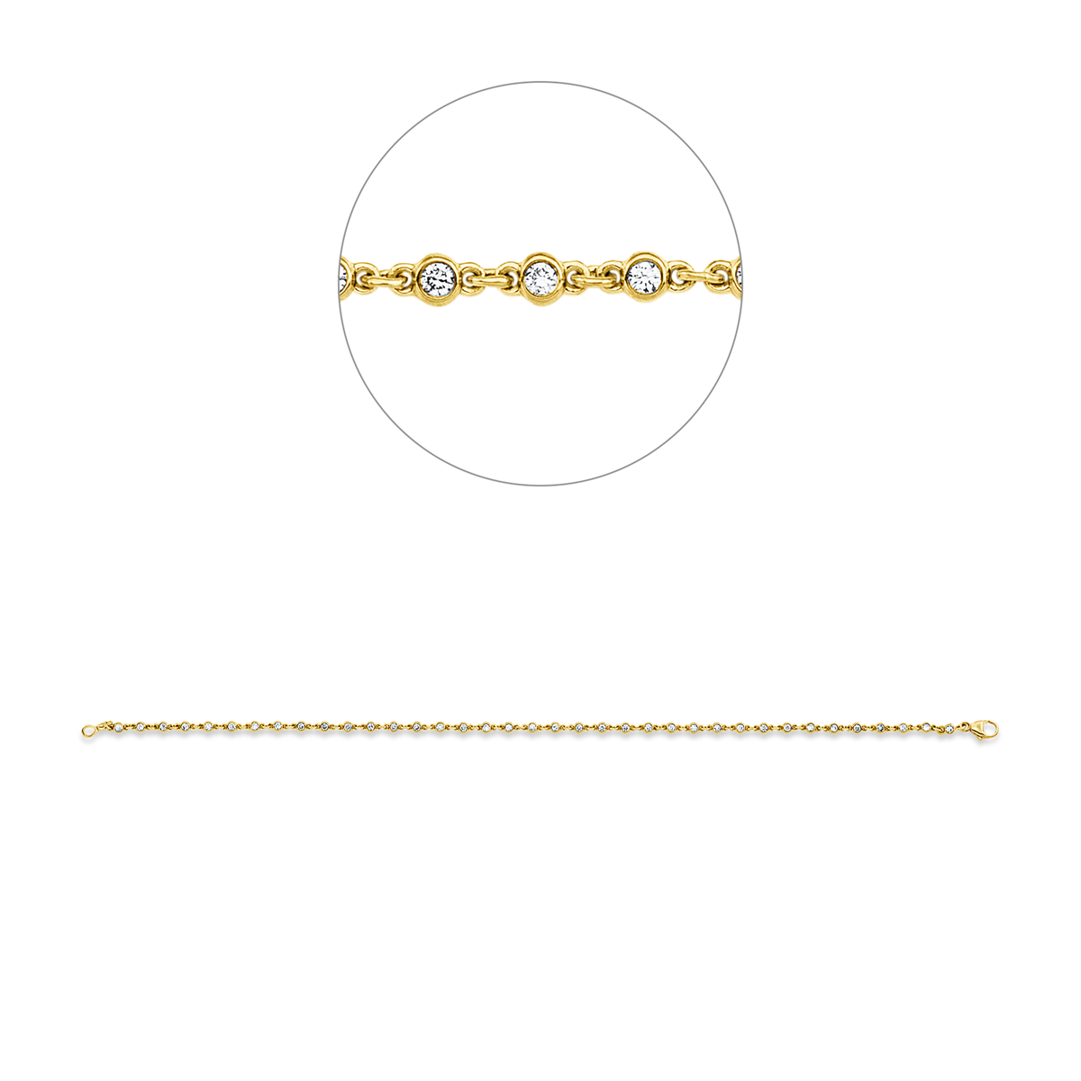 Armband Zarge 18kt Gelbgold mit 0,50ct Diamanten