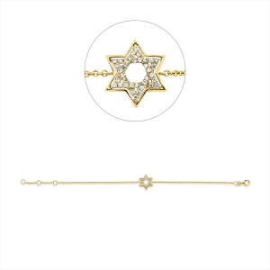 Armband 18 kt GG Stern, mit ZÖ 15,2 cm + 16,5 cm