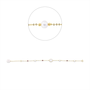 Armband  18kt Gelbgold mit ZÖ 19 cm mit Farbstein