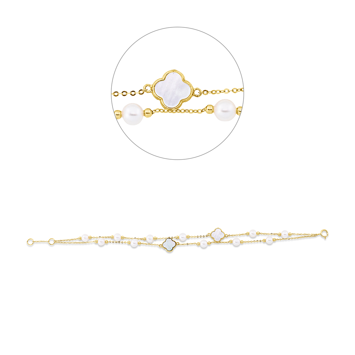 Armband  18kt Gelbgold mit ZÖ 17 cm mit Farbstein