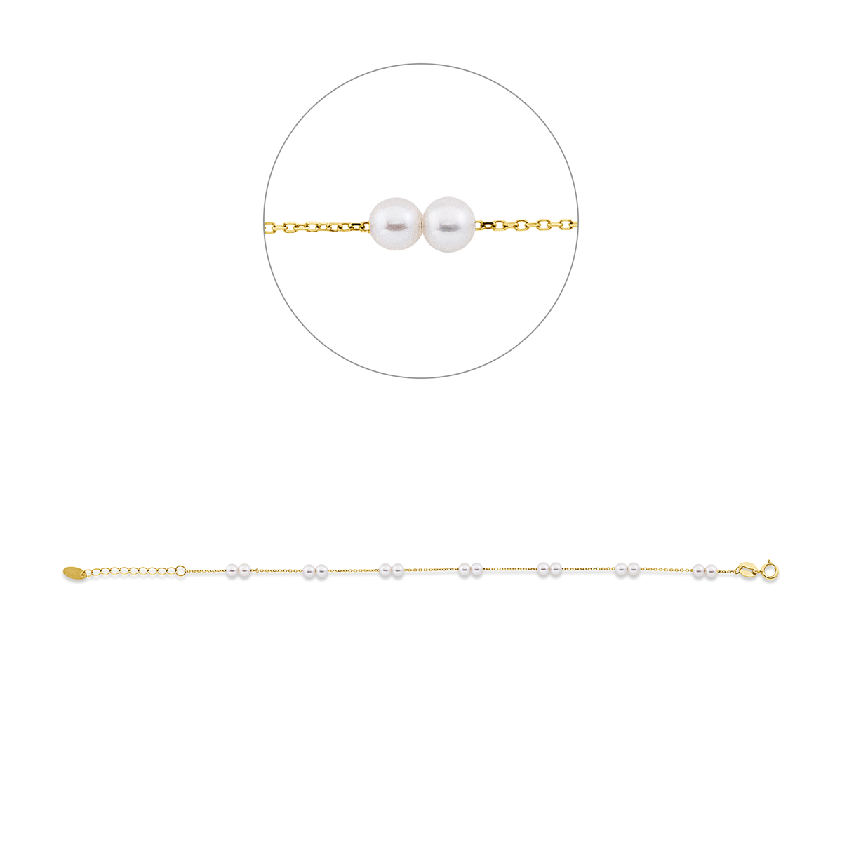 Armband  18kt Gelbgold mit ZÖ 15 cm mit 0,00ct Diamanten