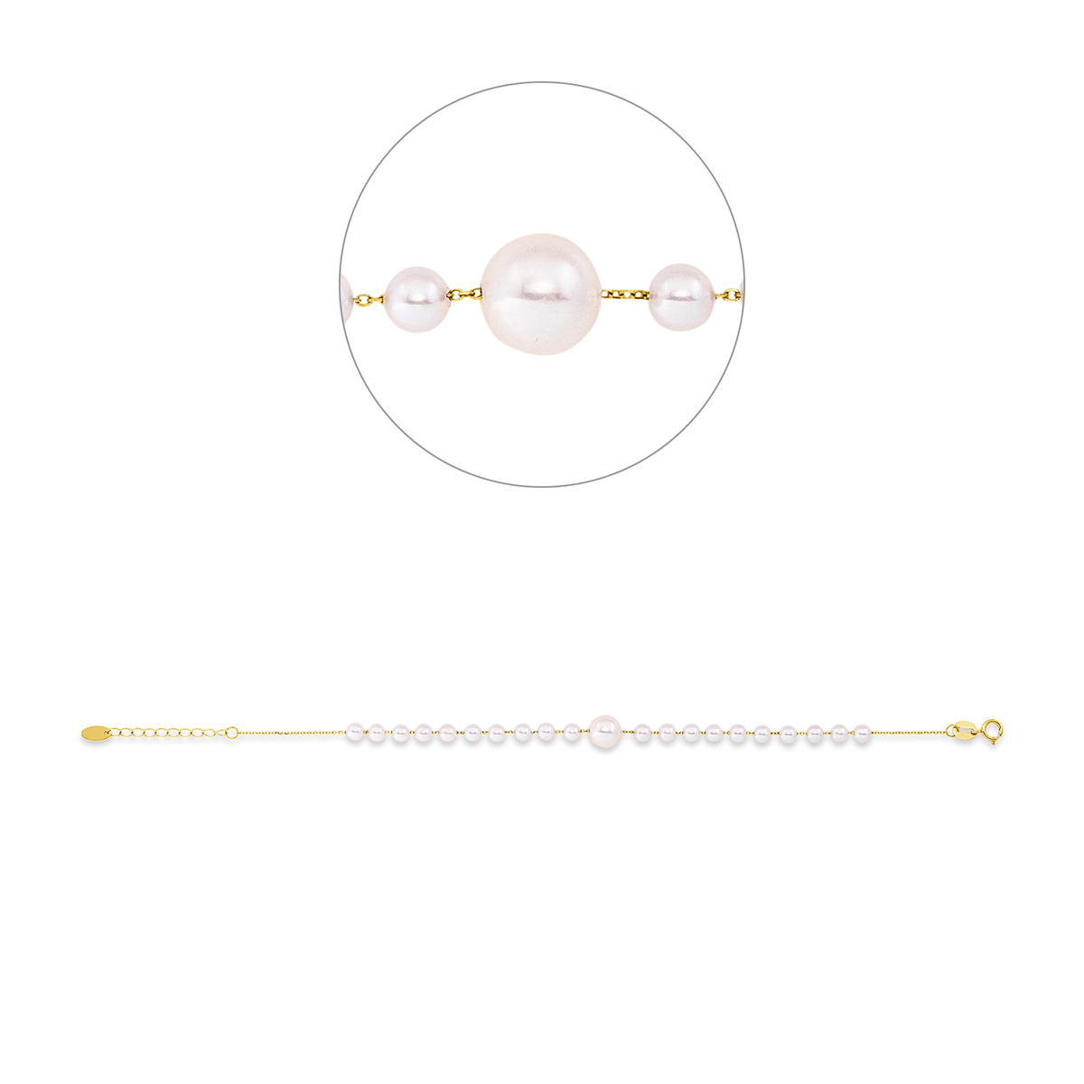 Armband  18kt Gelbgold mit ZÖ 16 cm mit 0,00ct Diamanten