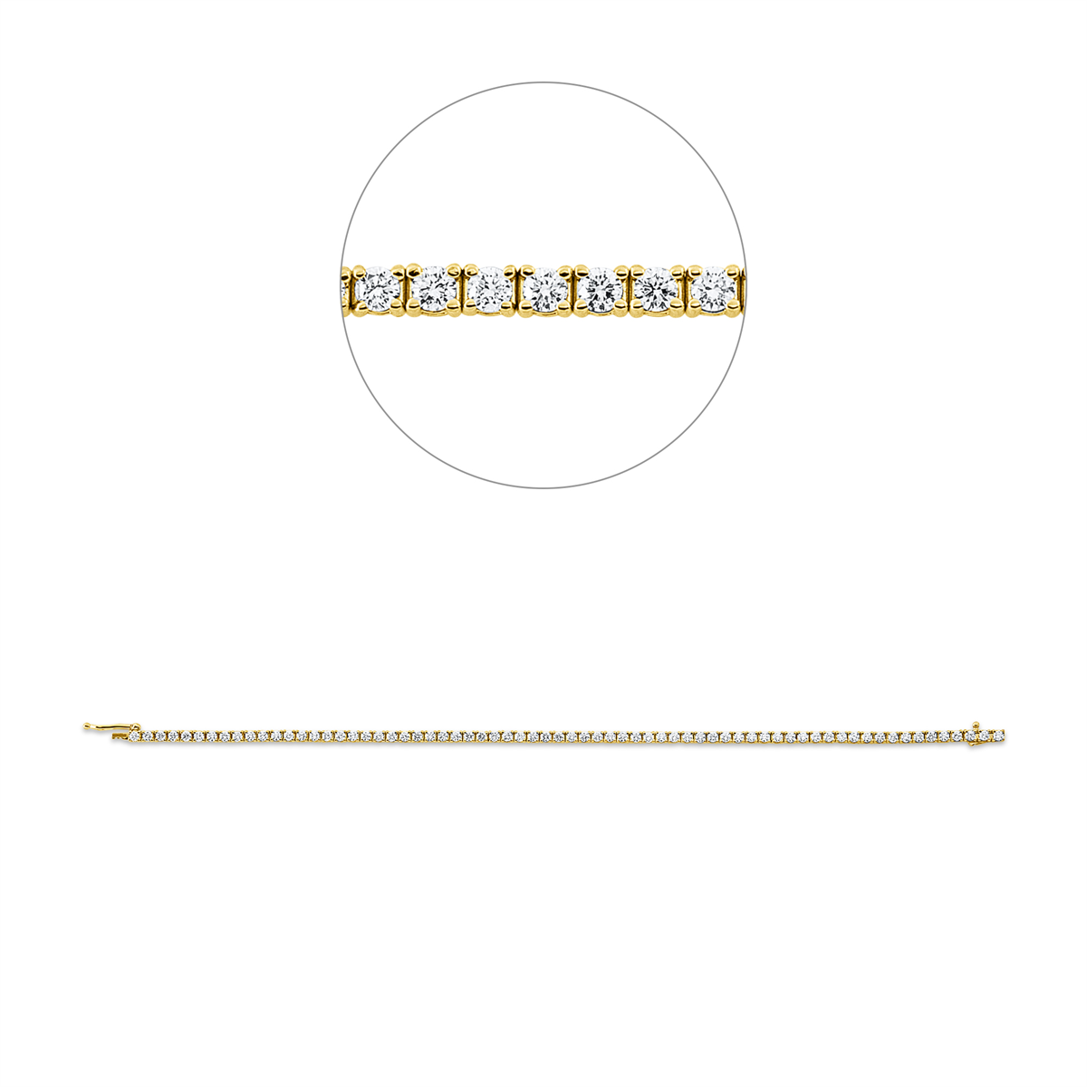 Tennisarmband 4er-Krappe 18kt Gelbgold Premium Edition mit 2,06ct Diamanten