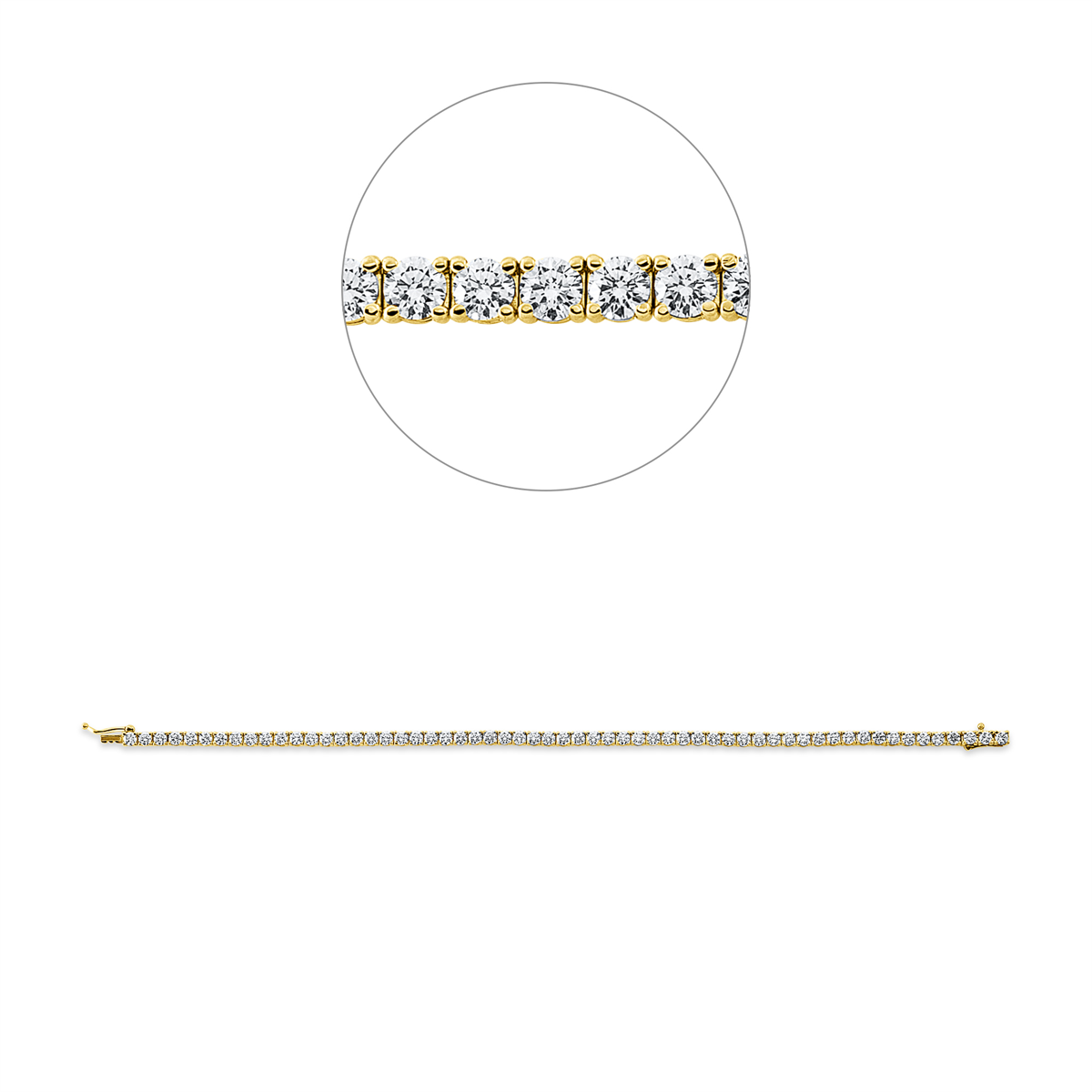 Tennisarmband 4er-Krappe 18kt Gelbgold Premium Edition mit 3,14ct Diamanten