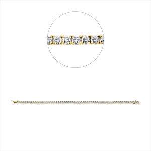 Tennisarmband 4er-Krappe 18kt Gelbgold Premium Edition mit 3,14ct Diamanten