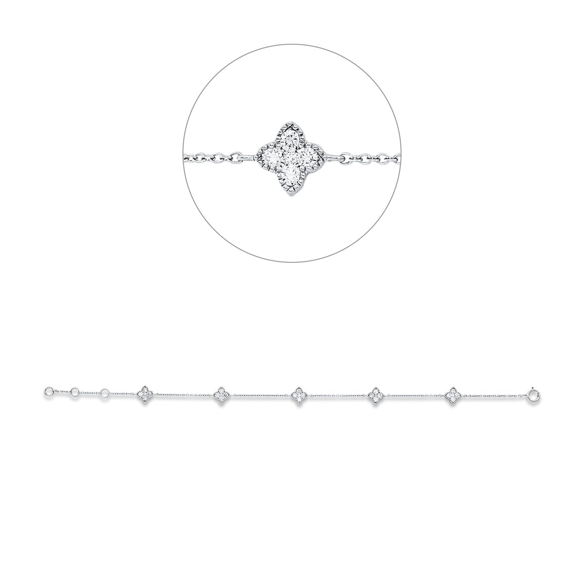 Armband  18kt Weißgold mit 0,61ct Diamanten