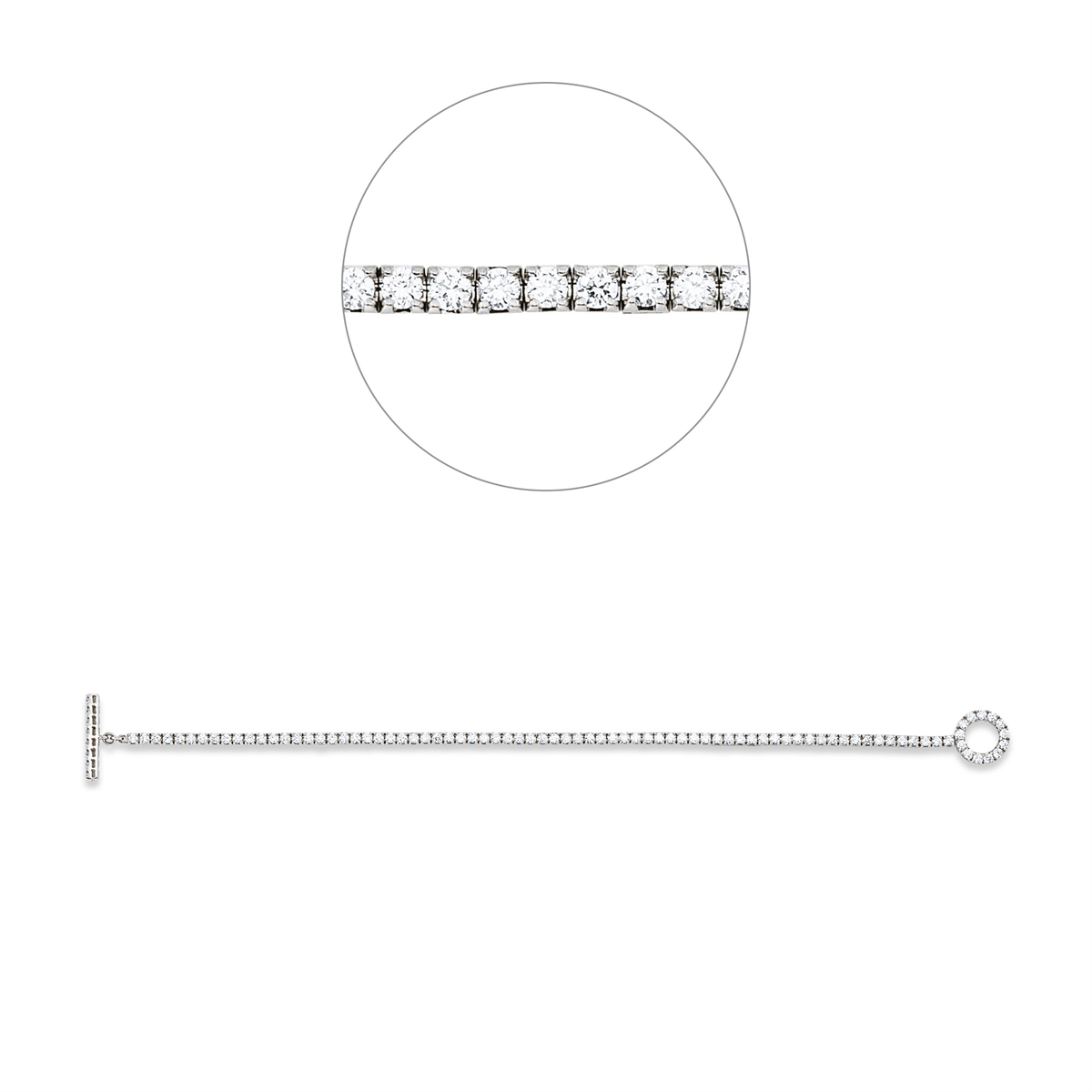 Tennisarmband  18kt Weißgold mit 2,22ct Diamanten