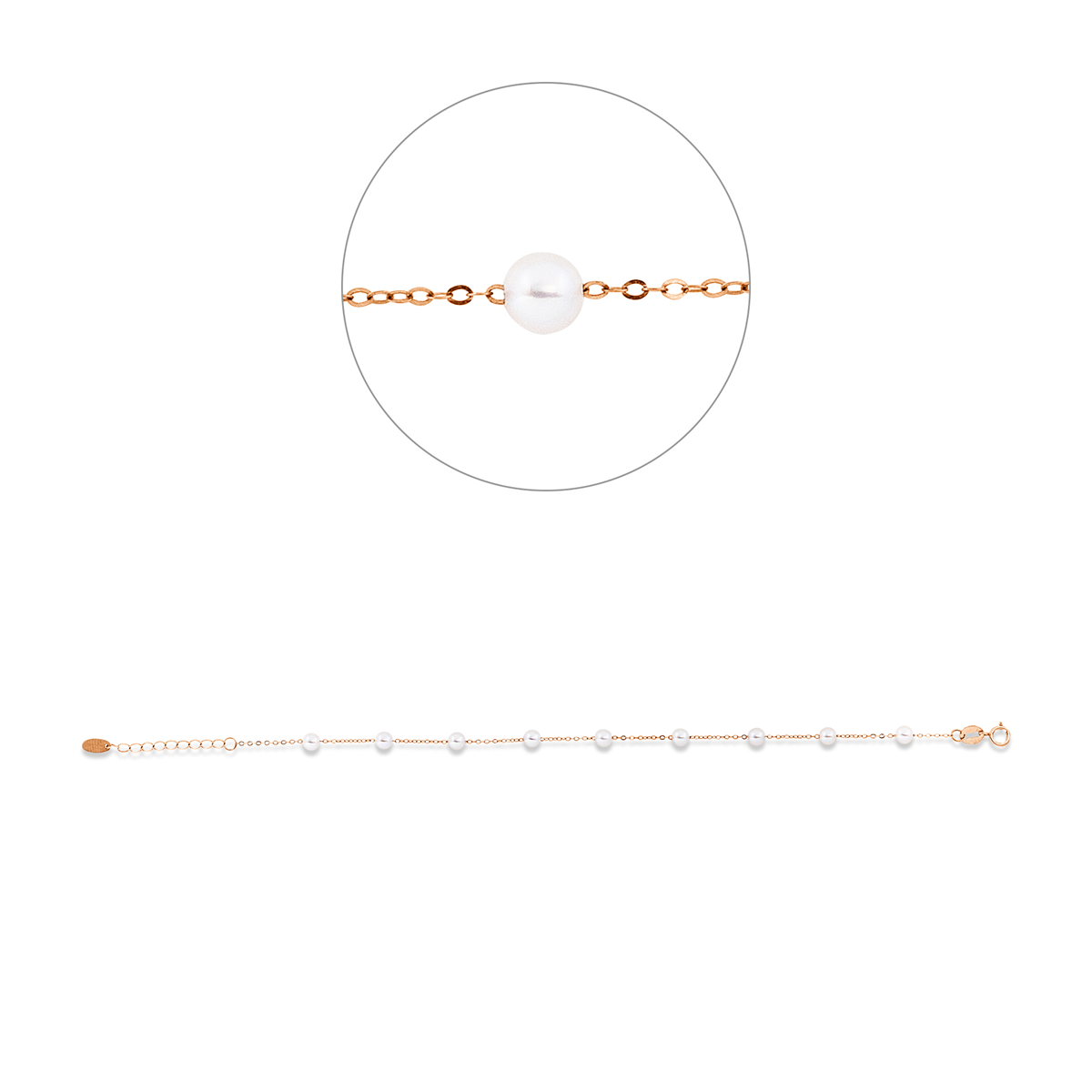 Armband  18kt Rotgold mit ZÖ 16 cm mit 0,00ct Diamanten