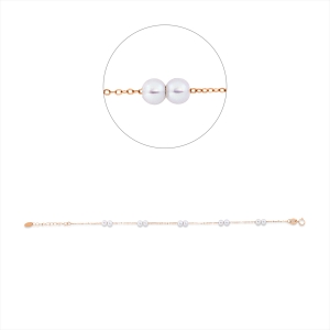 Armband  18kt Rotgold mit ZÖ 16 cm mit 0,00ct Diamanten
