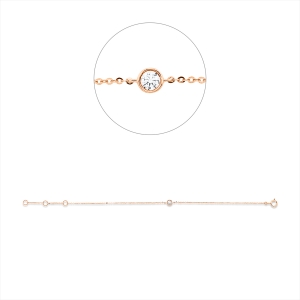 Armband 18 kt RG, mit ZÖ 14 cm + 15 cm