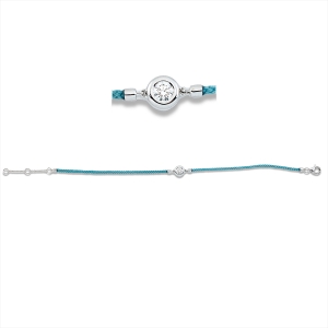 Armband Zarge 18 kt WG, Türkis cord, ZÖ 15+16,5 cm