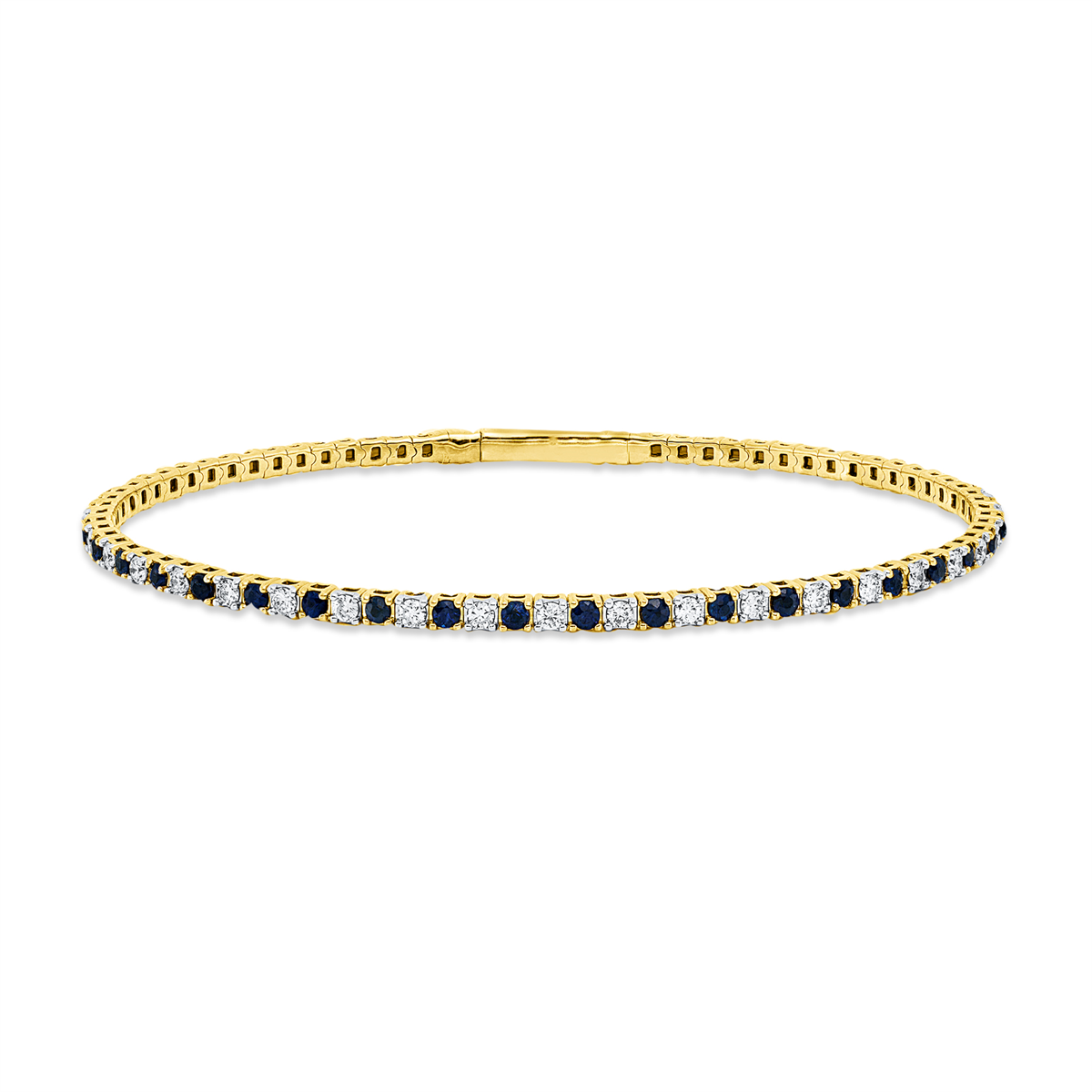 Armreif 18 kt GG, Fassung rhodiniert