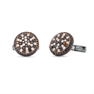 Pavé M:\model\98-101-m.jpg  18kt Rotgold / Weißgold Fassung schwarz rhodiniert mit 3,84ct Diamanten