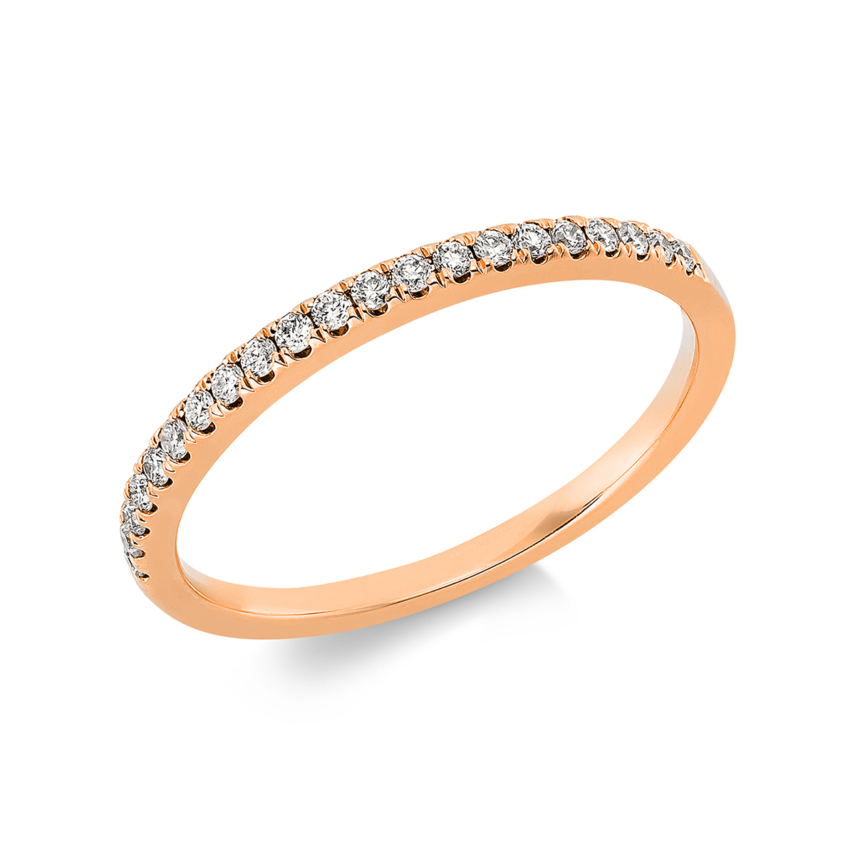 Memoire halb Ring  18kt Rotgold mit 0,17ct Diamanten