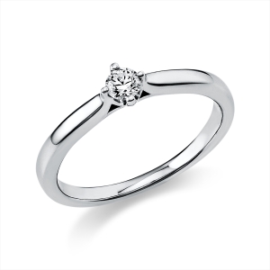 Solitaire Ring 4er-Krappe 950PL Platin mit 0,15ct Diamanten