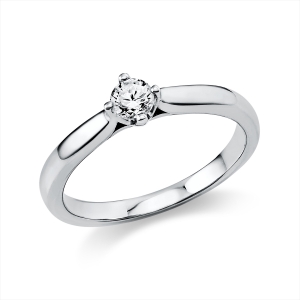 Solitaire Ring 4er-Krappe 950PL Platin mit 0,20ct Diamanten