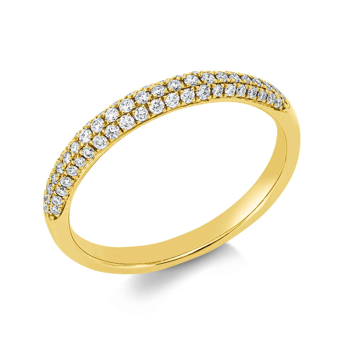 Memoire halb Ring  18kt Gelbgold mit 0,27ct Diamanten