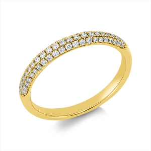 Memoire halb Ring  18kt Gelbgold mit 0,27ct Diamanten